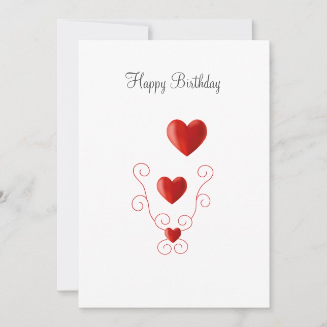 Happy Birthday Love Hearts Birthday (Front)