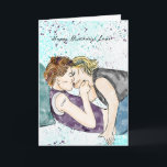 Happy Birthday, Love | Lesbian Kiss Card<br><div class="desc">Wish your girlfriend or wife a Happy Birthday with this card. Hand drawn women kissing LGBTQIA  support,  pride and love.</div>