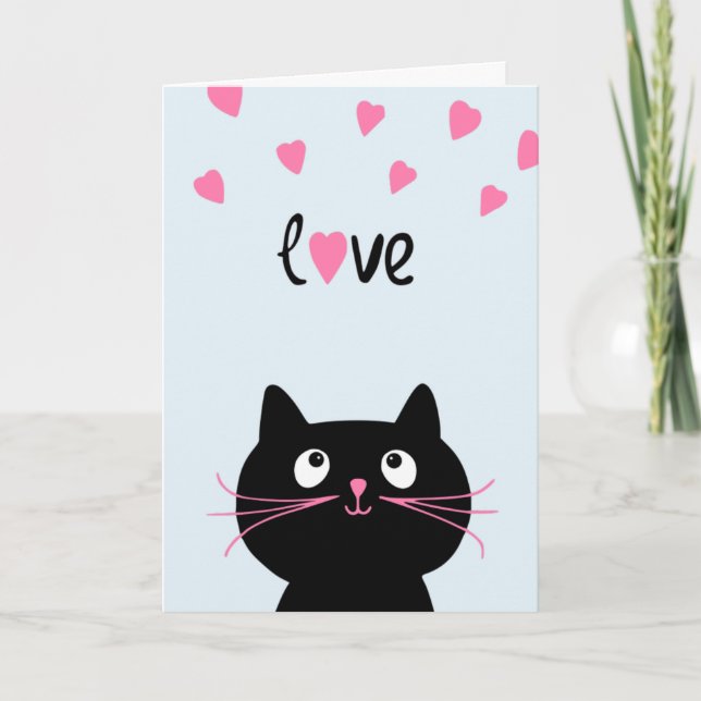 HAPPY BIRTHDAY LOVE YOU BLACK CAT CARD (Front)