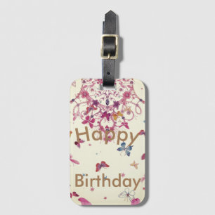 Happy Birthday: Lovely Butterflies Best Wishes Luggage Tag