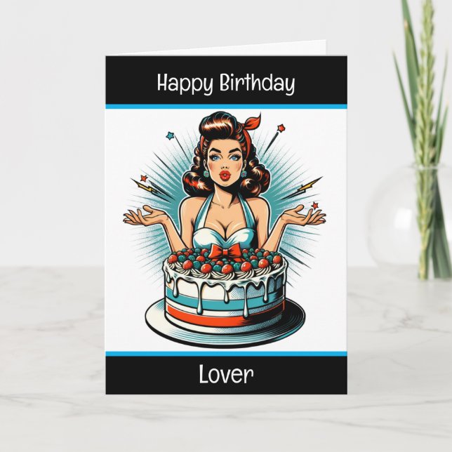 Happy Birthday Lover, Birthday for Him Card (Front)