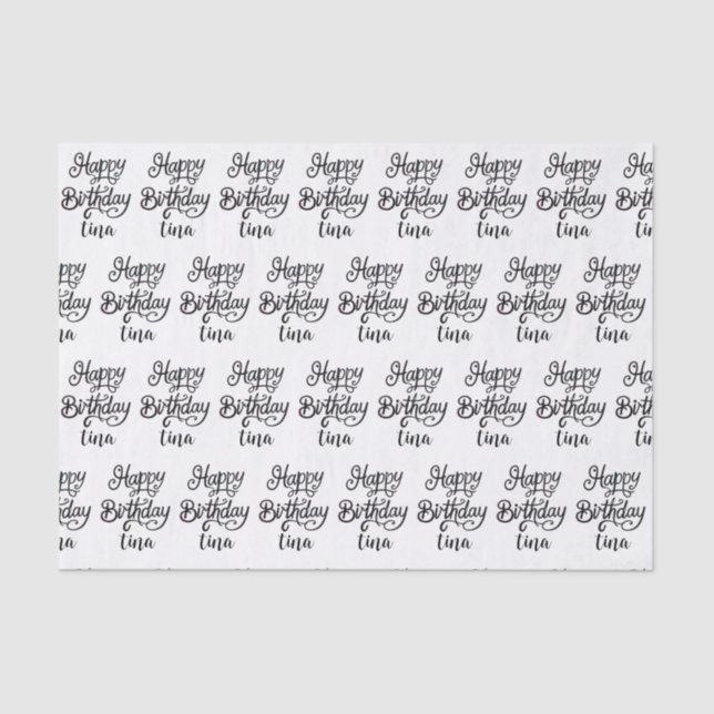 happy birthday luxury font  tissue paper (Front)