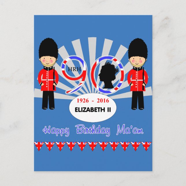Happy Birthday Ma'am Queen Elizabeth II 90th Postcard (Front)