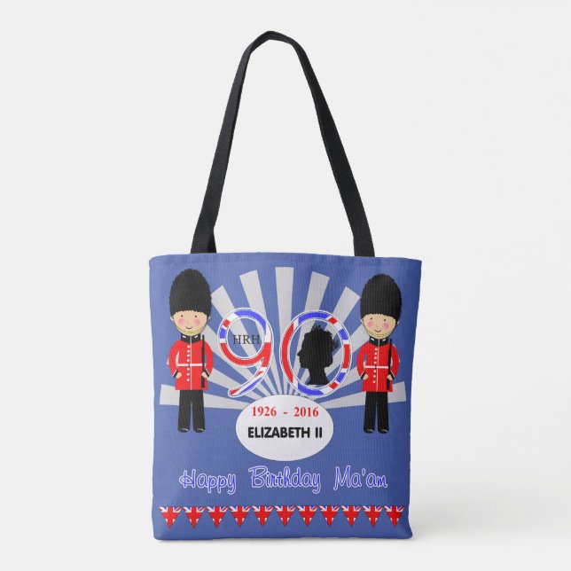 Happy Birthday Ma'am Queen Elizabeth II 90th Tote Bag (Back)