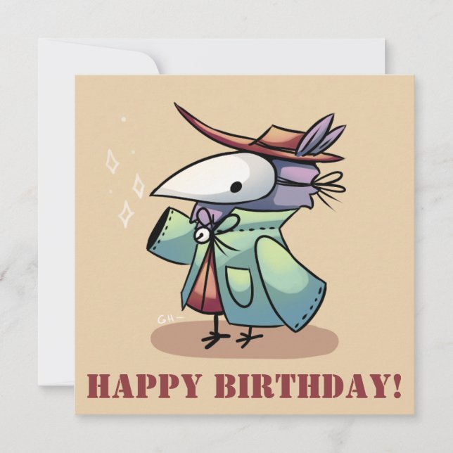 Happy Birthday, magical bird Holiday Card (Front)