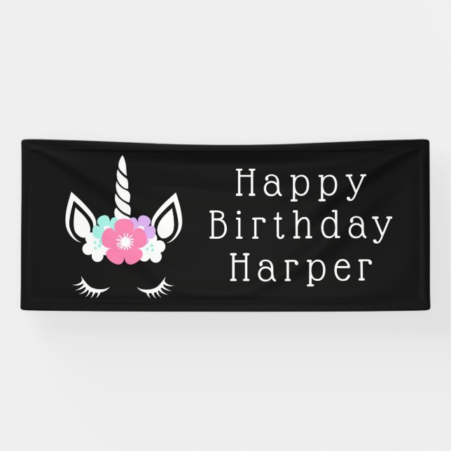 Happy Birthday | Magical Unicorn Banner (Horizontal)