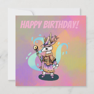 Happy Birthday Magical wolf Card