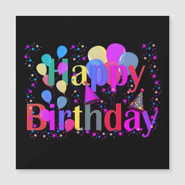 Happy Birthday  Magnetic Card (Front)