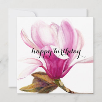 Happy Birthday: Magnolia Flower Invitation