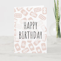 Happy birthday - mahjong tiles light pink