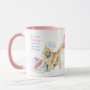 Happy Birthday Maine Coon Cat Mum - Personalised Mug