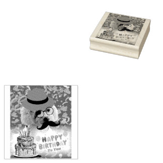 Happy Birthday Make A Wish Poodle Rubber Stamp