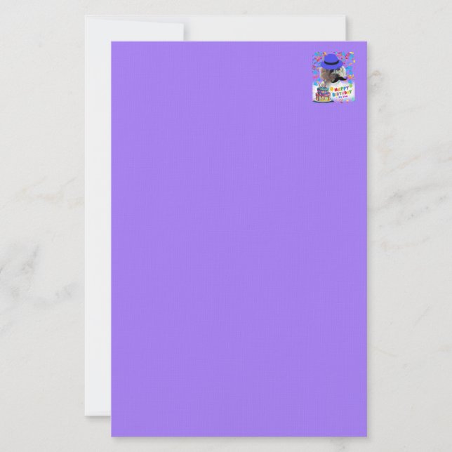 Happy Birthday Make A Wish Poodle Stationery (Front)