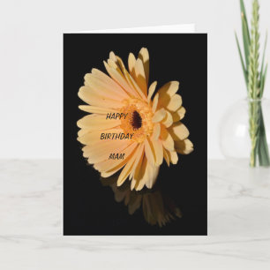 Happy Birthday Mam Peach chrysanthemum flower Card
