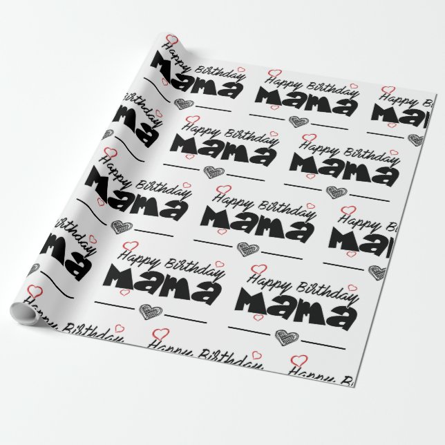 Happy Birthday Mama gift wrapping Wrapping Paper (Unrolled)