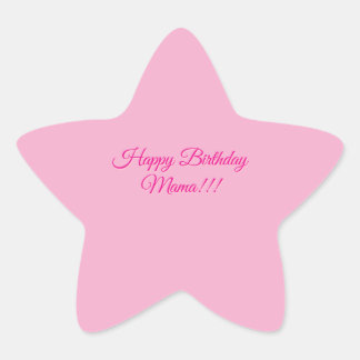 Happy Birthday Mama Sticker | Cute Pink Star