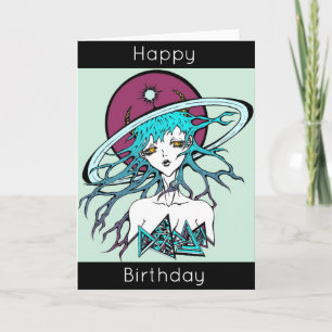 Happy Birthday manga space original Card