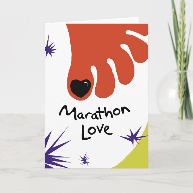 Happy Birthday Marathoner - Black Toenail Card (Front)