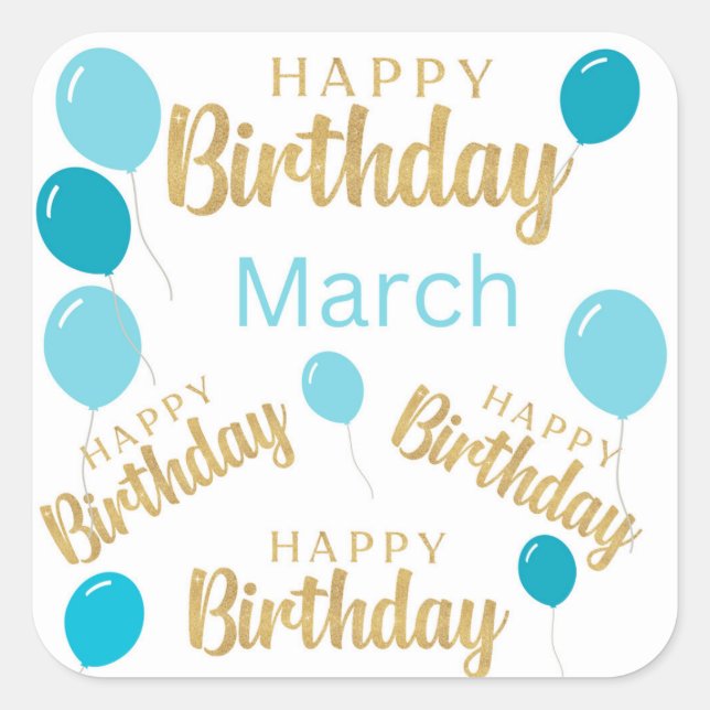 Happy birthday march birthdays Sticker (Front)