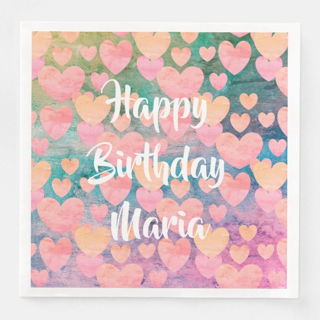 Happy Birthday #Maria party napkins by DAL (Front)