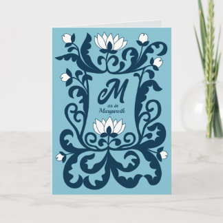 Happy Birthday mediaeval floral letter frame CC128 Card