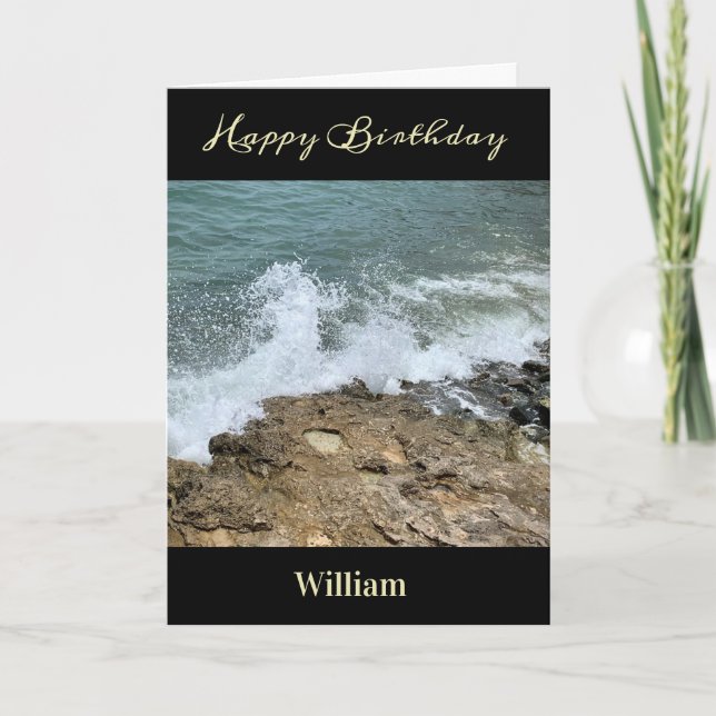 Happy Birthday Men Father Photo Personalise  Card (Front)