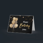 Happy birthday Mens Folded Greeting Card - Black<br><div class="desc">Birthday greeting card for that husband,  son,  nephew,  or father in your life.</div>