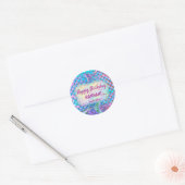 Happy Birthday mermaid Classic Round Sticker (Envelope)