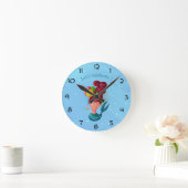 Happy Birthday Mermaid Round Clock (Home)