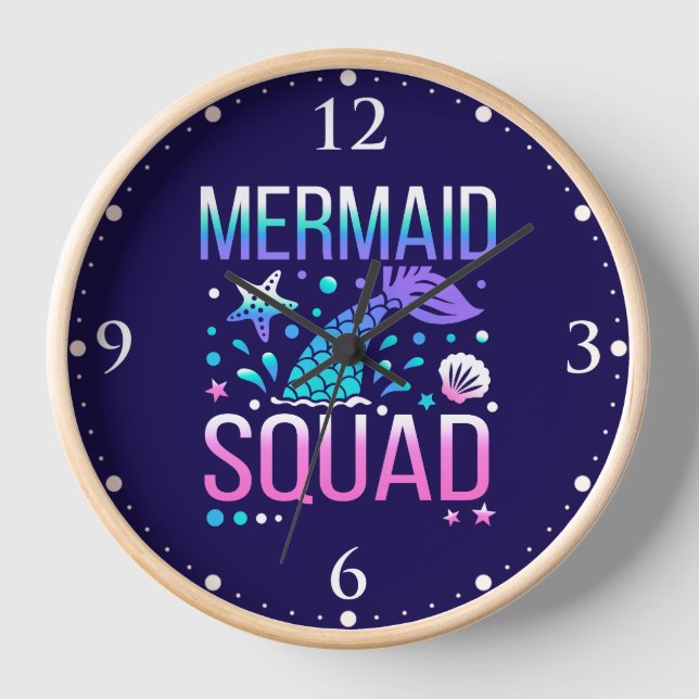 Happy Birthday Mermaid Squad-68296 Clock (Front)