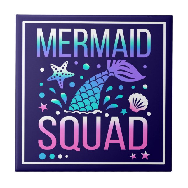Happy Birthday Mermaid Squad-68296 Tile (Front)