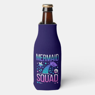 Happy Birthday Mermaid Squad Ocean Party Design Bottle Cooler