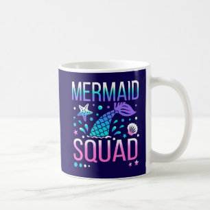 Happy Birthday Mermaid Squad Ocean Party Design Coffee Mug
