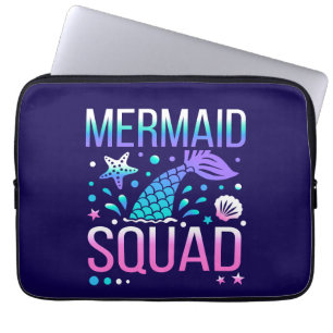Happy Birthday Mermaid Squad Ocean Party Design Laptop Sleeve