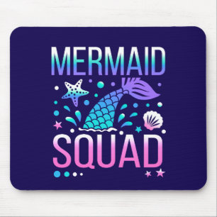 Happy Birthday Mermaid Squad Ocean Party Design Mouse Mat