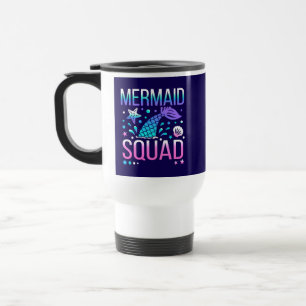 Happy Birthday Mermaid Squad Ocean Party Design Travel Mug