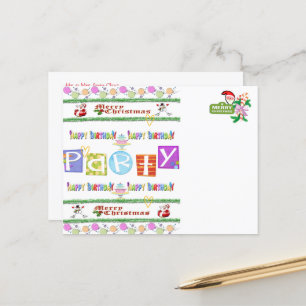 Happy Birthday Merry Christmas Postcards 