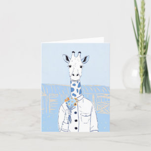 Happy birthday message inside giraffe foldet card