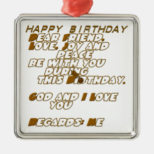 Happy Birthday Metal Tree Decoration
