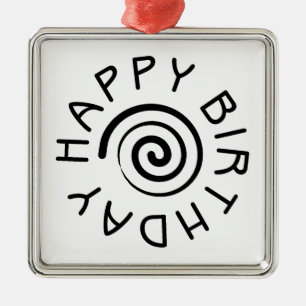Happy Birthday Metal Tree Decoration