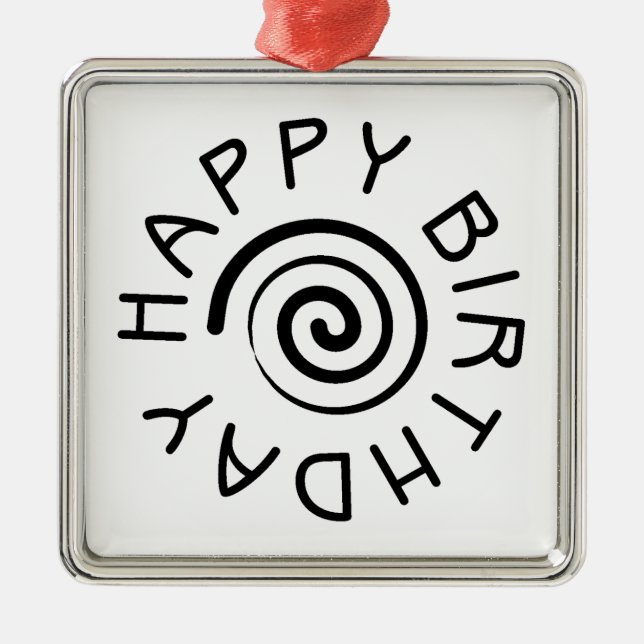 Happy Birthday Metal Tree Decoration (Front)