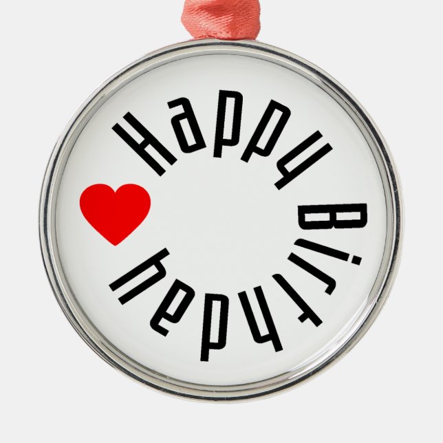 Happy Birthday Metal Tree Decoration (Front)
