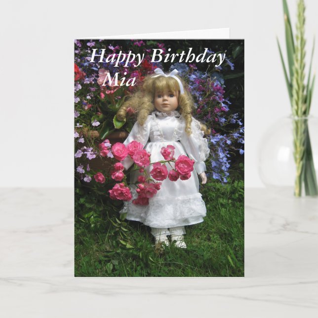 Happy Birthday Mia Card (Front)