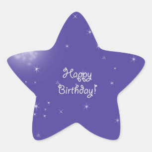 Happy birthday Midnight Moon Fantasy Star Sticker