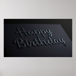 Happy Birthday Minimal Celebration Design Poster