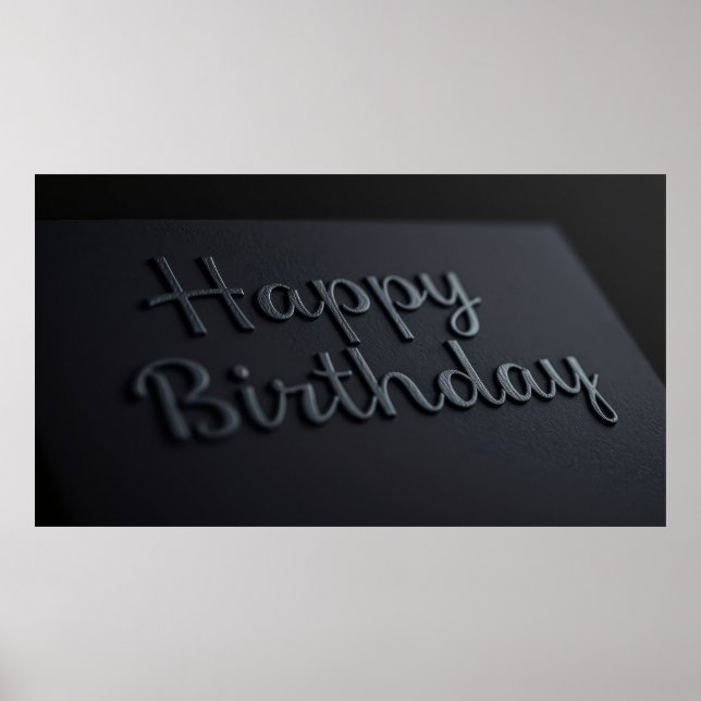 Happy Birthday Minimal Celebration Design Poster (Front)