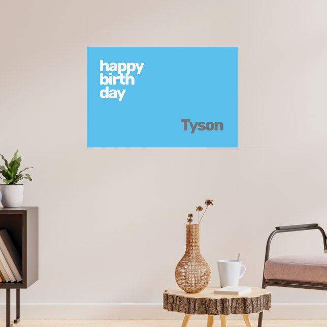 happy Birthday minimal simple CUSTOM Poster (Living Room 3)