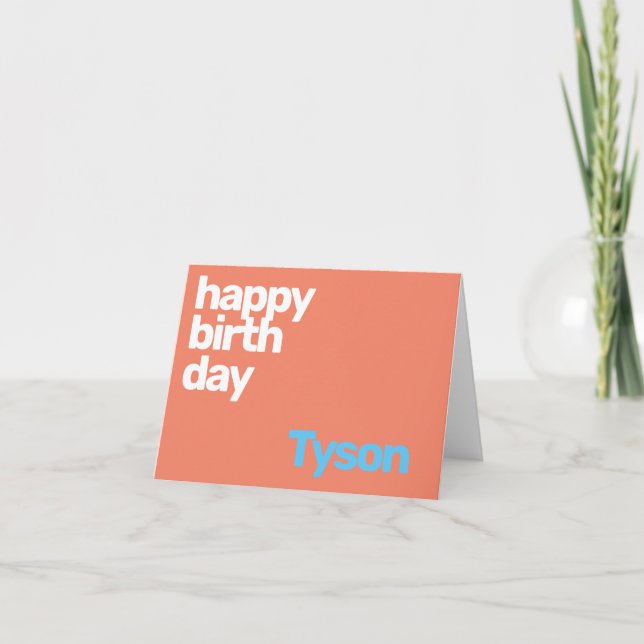 happy birthday minimal simple modern party paper  card (Front)