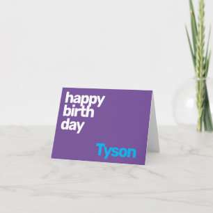 Happy Birthday minimal simple modern purple Card