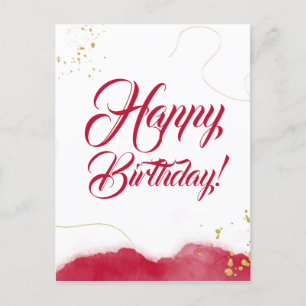Happy birthday minimalist abstract modern design postcard